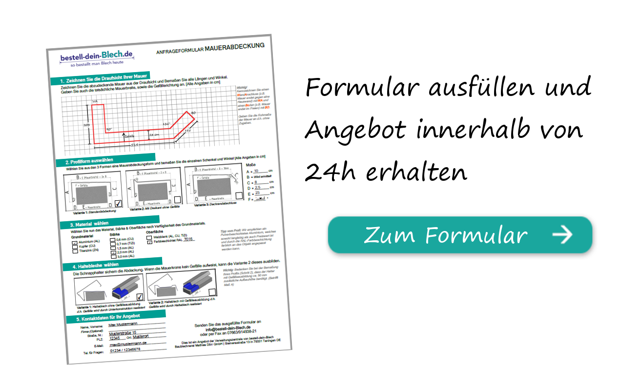 Formular Mauerabdeckung 