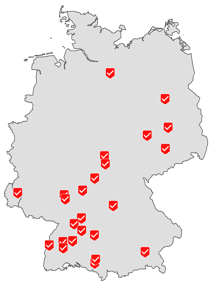 Deutschlandkarte der Partnerbetriebe